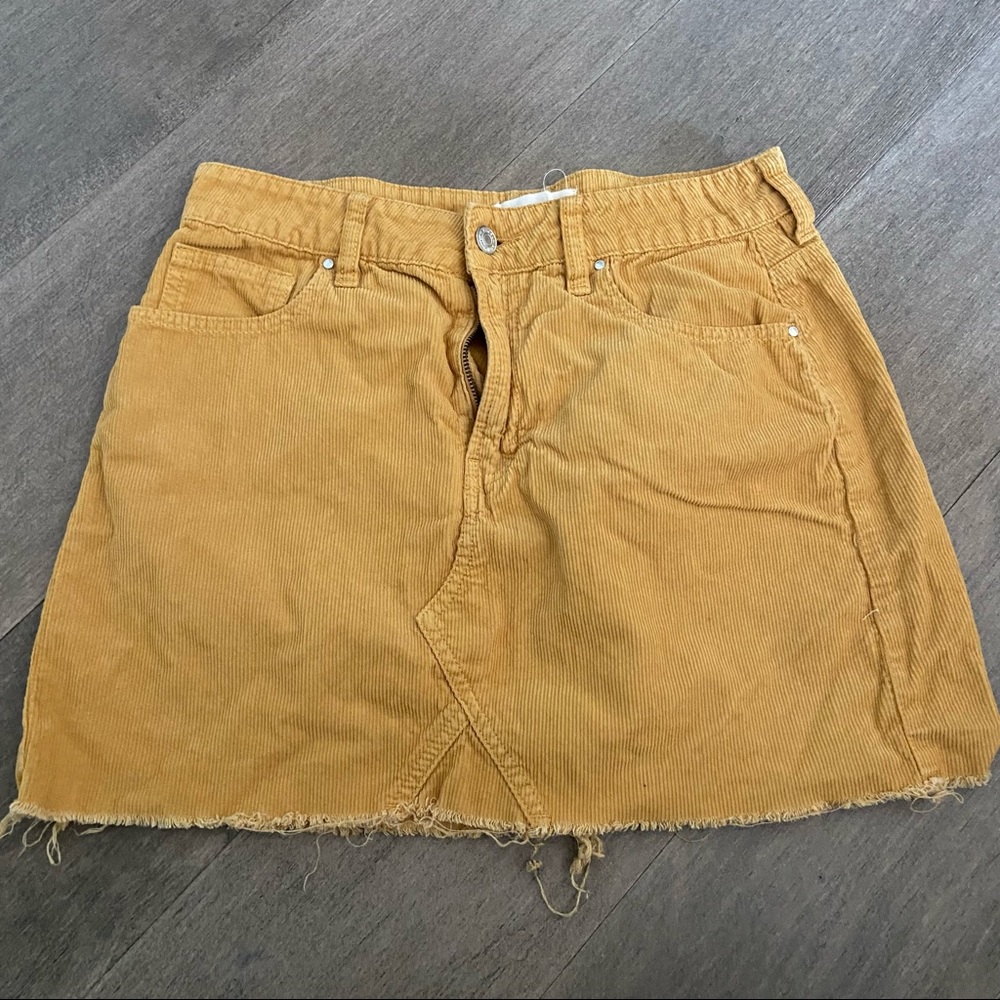 Pacsun mustard yellow corduroy high waisted skirt